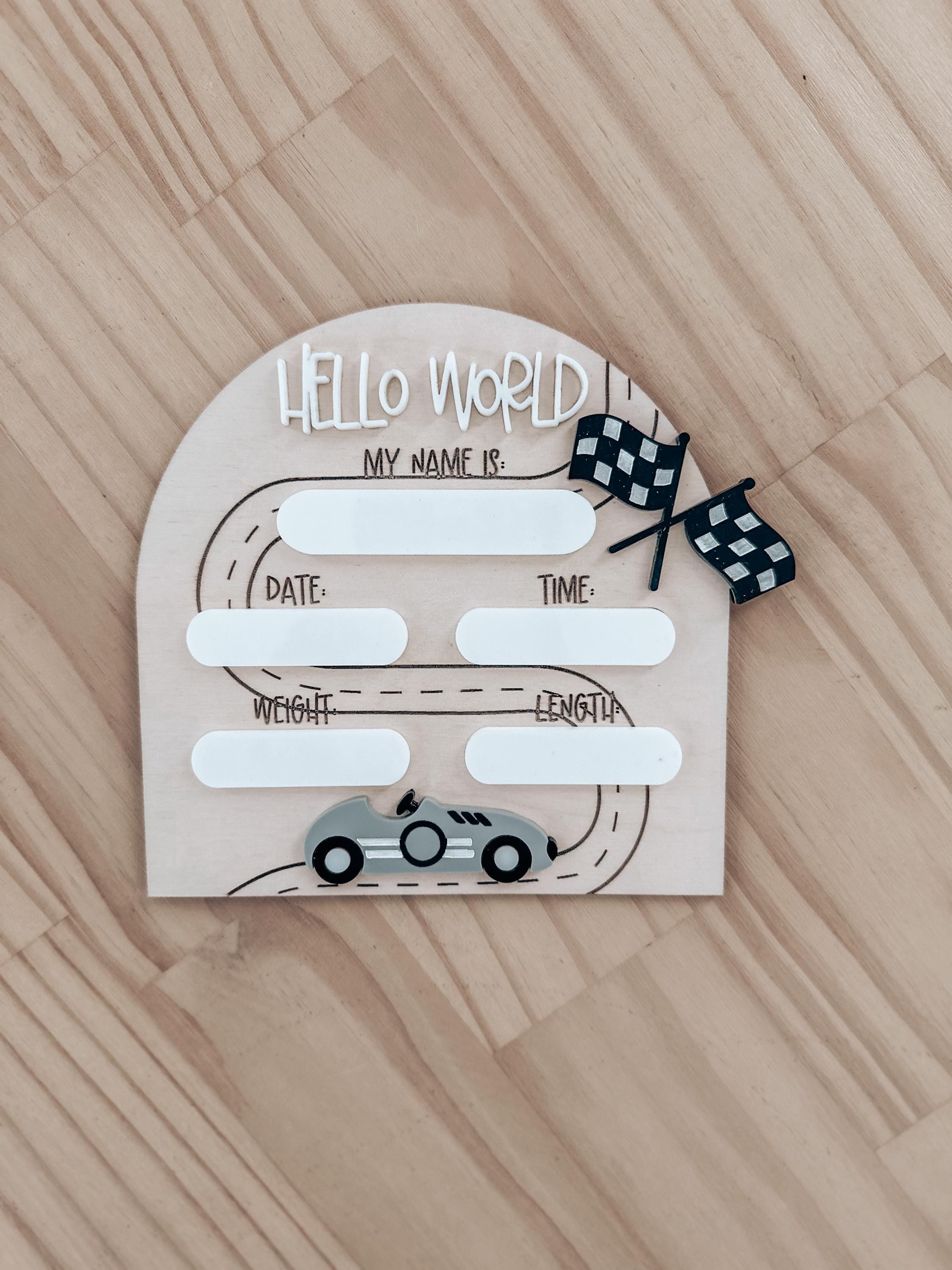 Race Car Baby Birth Stats | Racing Baby Boy Sign | Race Car Baby Sign ...