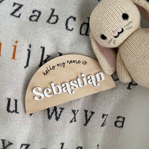 Baby Namensschild | Krankenhaus Bild Baby Schild | Personalisierte Baby Name Plakette | Kinder Foto Requisiten | 3D Namensschild | Baby-Ankündigungsschild