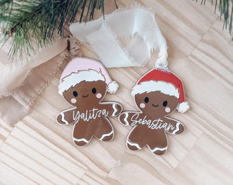 Ginger Bread Name Tag | Christmas Ornament | Kids Christmas | Tree Name Tag | Stocking Name Tag | Boho Christmas | Tree Ornament