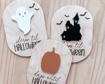 Halloween-Countdown | Tage bis Halloween Schild | Aktivitäten für Kinder | Trocken abwischbares Brett | Geister-Countdown | Halloween-Aktion