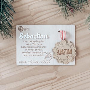 Premio della lista dei buoni di Babbo Natale / Medaglia della lista dei buoni / Premio di Babbo Natale personalizzato / Attività di Natale per bambini / Attività di Natale / Caro Babbo Natale /