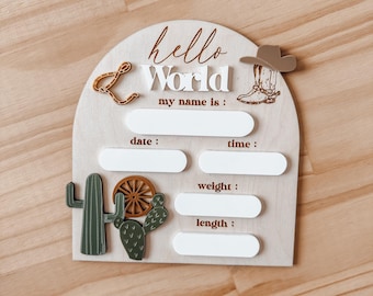 Western Baby Birth Stats | Cowboy Boots Baby Boy Sign | Cowboy Baby Sign | Hospital Birth Stat Sign | Baby Shower Gifts | Gifts for baby Boy