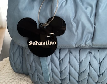 Mouse Inspired Name Tag | Personalized Keychain | Theme Park Bag Identifier | Custom Name Tag | Mouse Custom Keychain | Backpack Tag