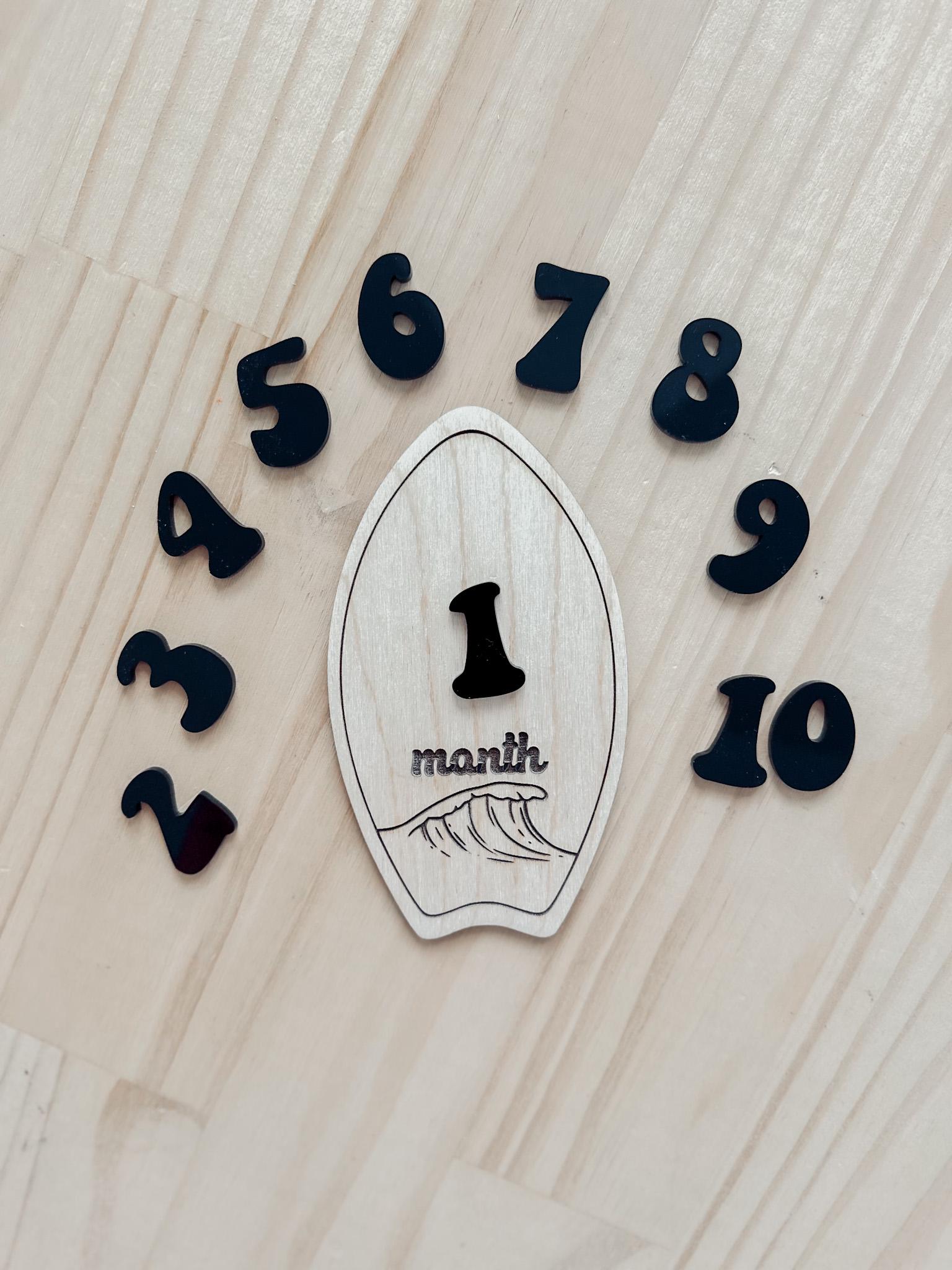 Surf Milestone Sign for Baby | Baby Girl Gift | Monthly Baby Picture ...