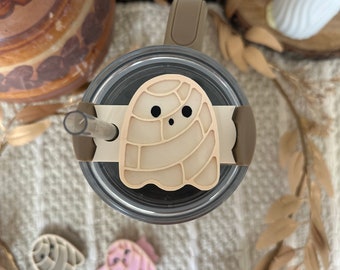 Ghost Concha Stanley Topper | Tumbler Topper Tag | Halloween Latino | Concha Ghost | Pan Dulce | Tag for Tumbler | Stanley Accessories |