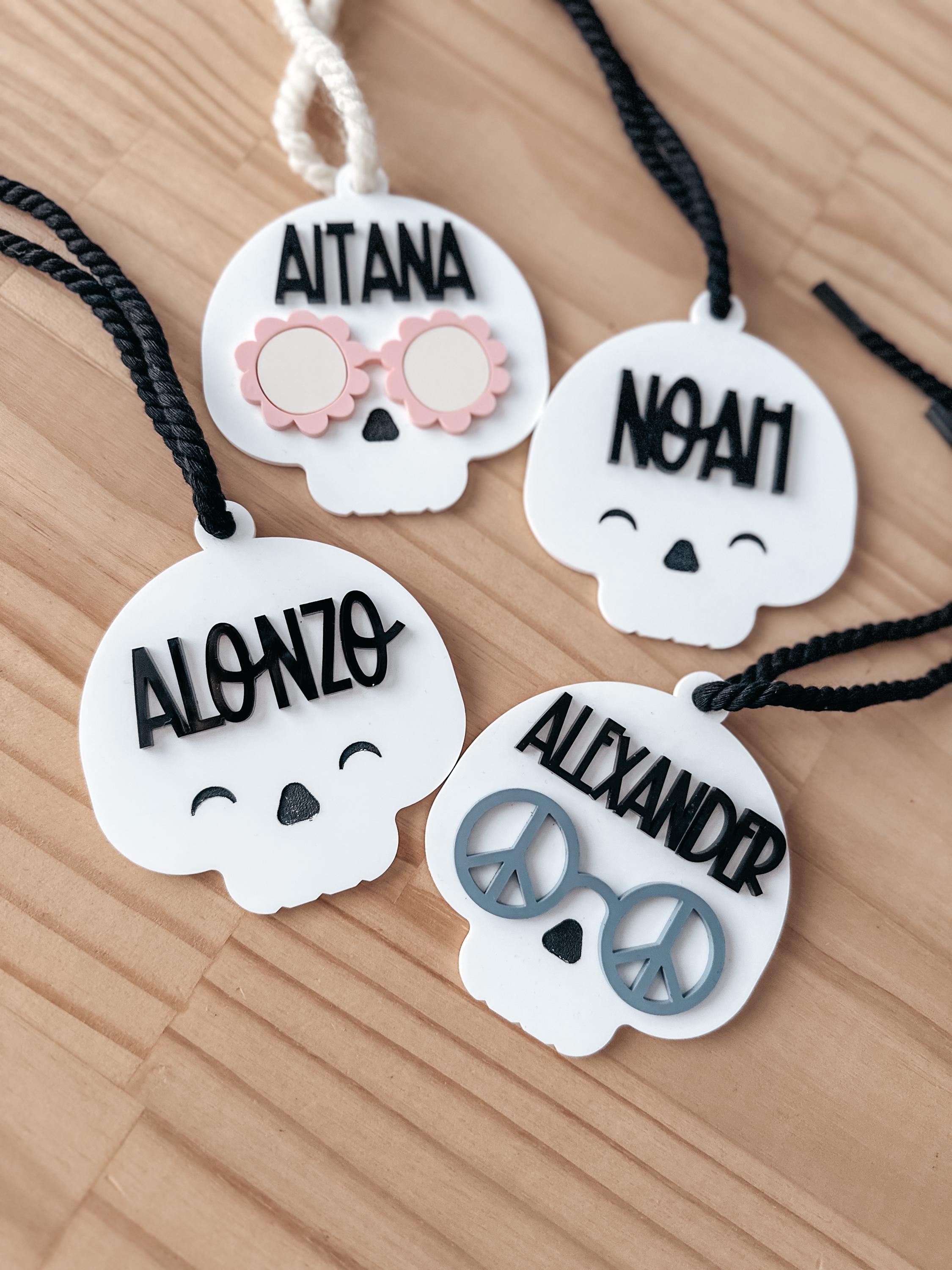 Skull Basket Tag | Skull Name Tag | Halloween Basket | Boy Name Tag | Pumpkin Basket | Halloween Basket Tag | Candy Bag Name |