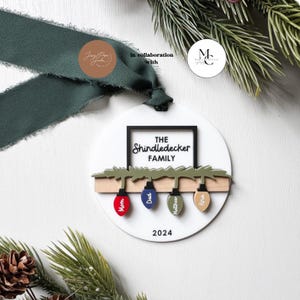 Personalisierte Familie Weihnachten Ornament | Glühbirne Design