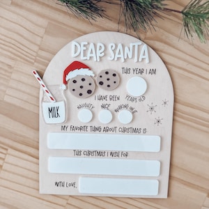 Lieber Weihnachtsbrief Wiederverwendbar | Lieber Weihnachtsmann Brief | Weihnachtswunschliste | Brief an Santa | Weihnachtsdekor | Kinderbrief an den Weihnachtsmann | Weihnachtsmann-Zeichen
