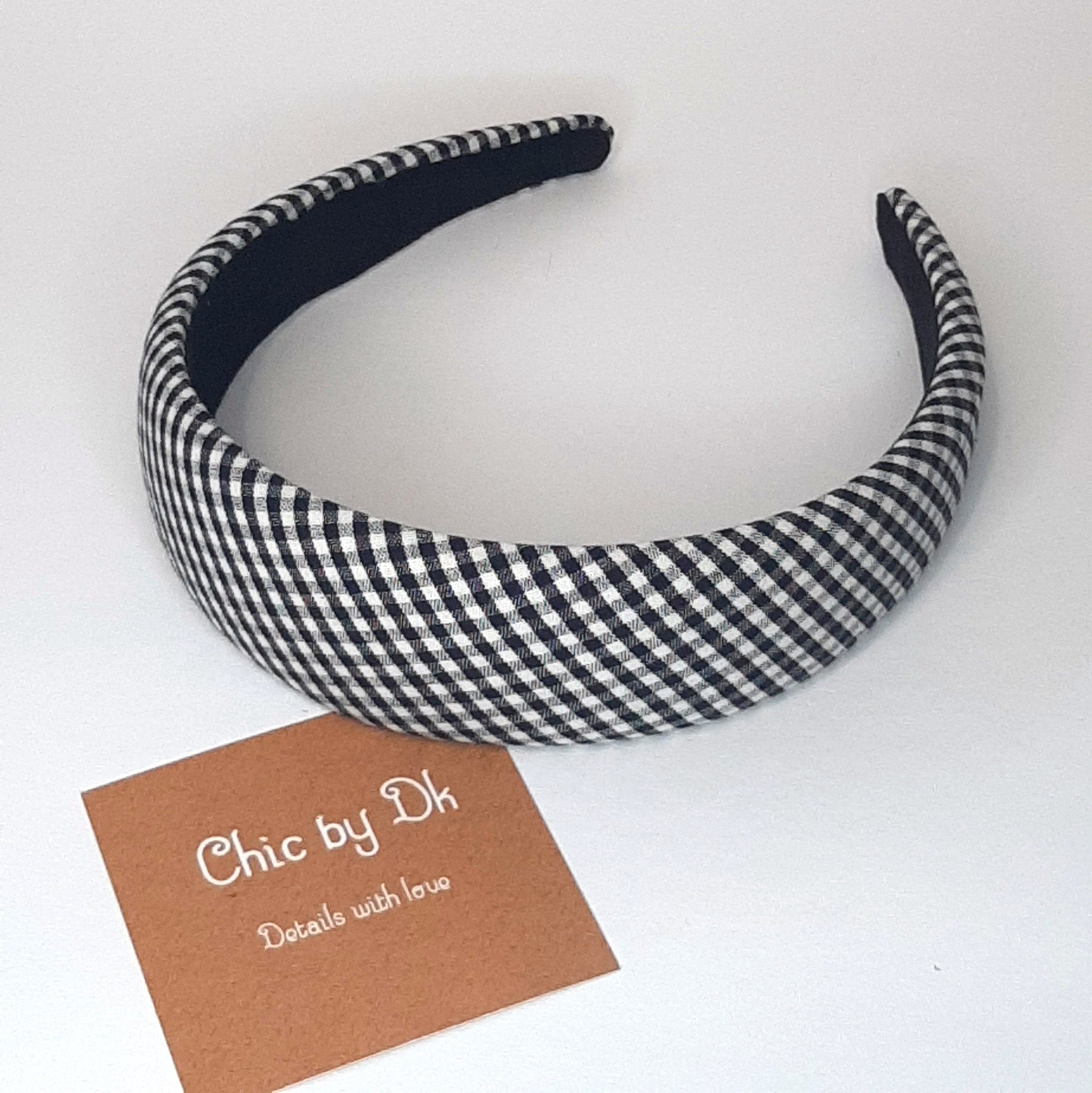 Padded headbands Vintage style plaided light Gingham fabric Etsy