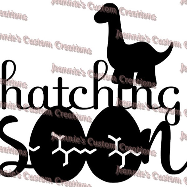 Dino Hatching Soon SVG & PNG Cake Topper, Archivos de corte digital para máquinas de corte.