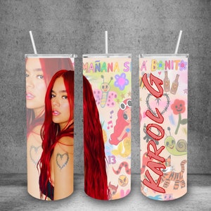 Karol G Red - Mañana Sera Bonito Sublimação 20oz Tumbler PNG, reto e cônico, arquivos digitais.