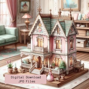 Digital Download - JPEG Clipart Bundle of 5 Victorian Dollhouse ...