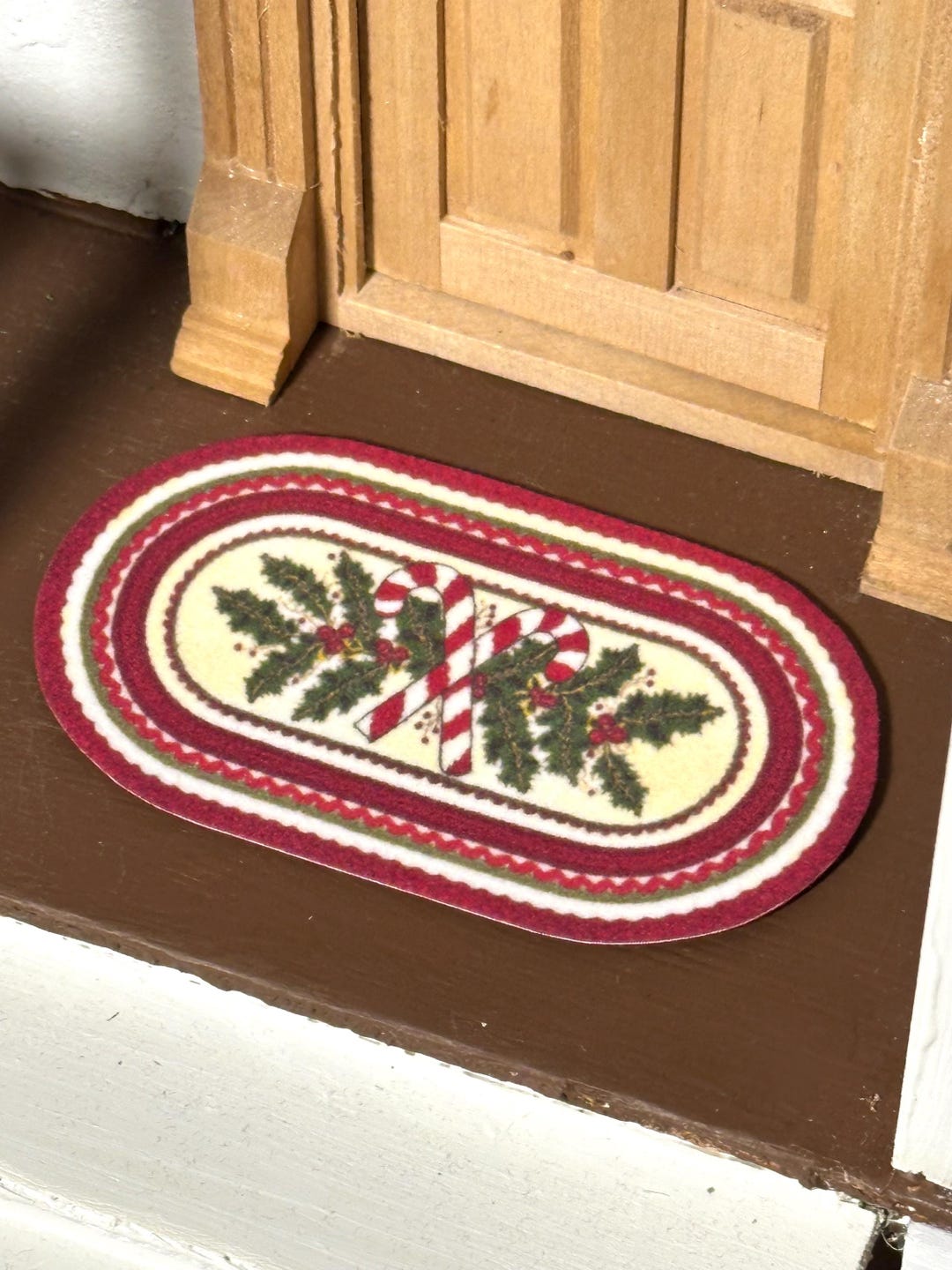 Dollhouse Miniature Christmas Candy Cane Rug / Doormat - Etsy