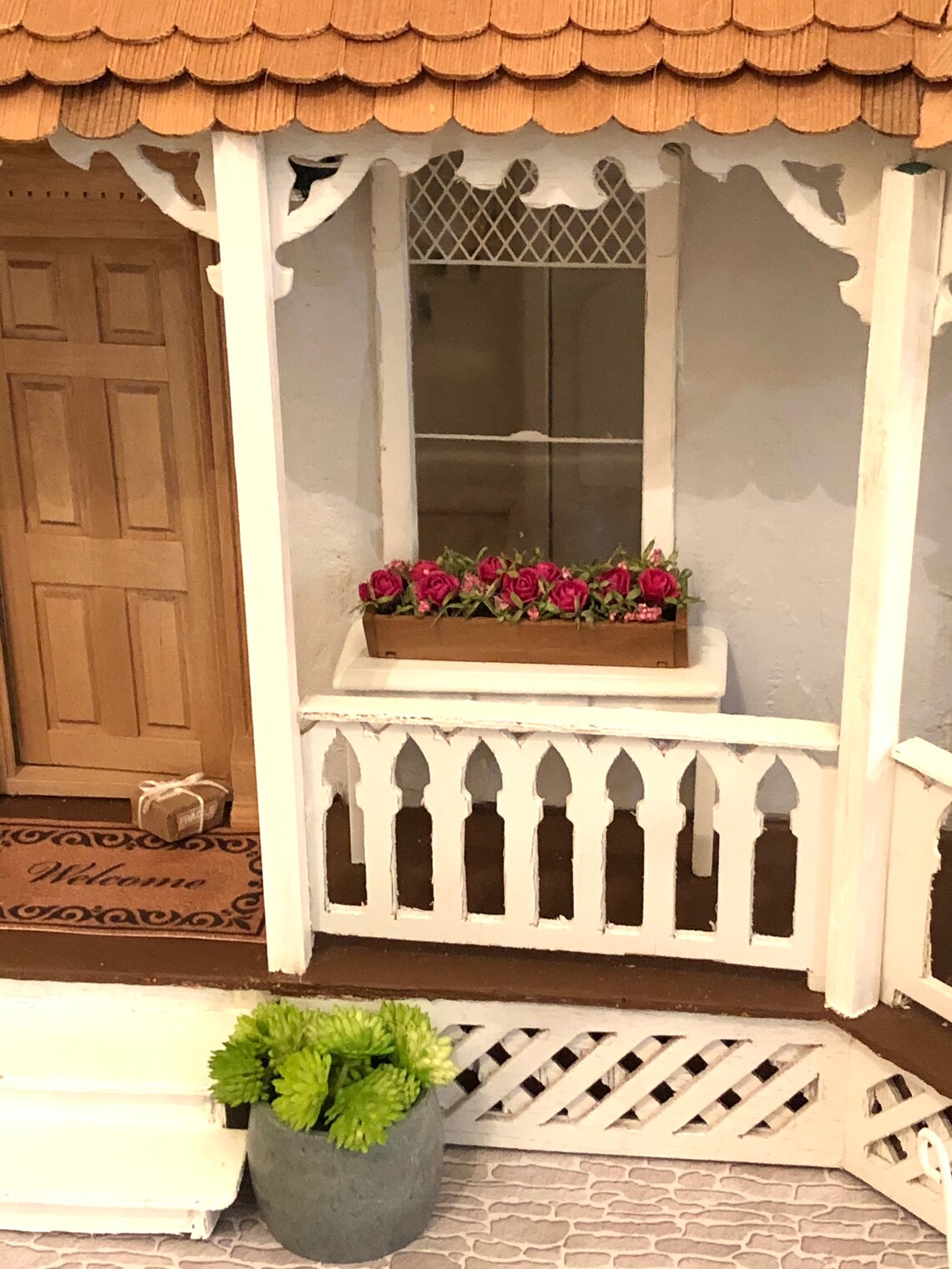 Dollhouse Miniature Flowers in a Wood Window Box 112 scale Etsy