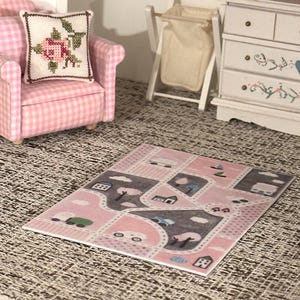 Dollhouse Miniature - Pink Baby/Child Rug - 1:12 scale