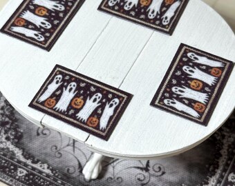 Dollhouse Miniature Halloween Ghosts Placemats 1:12 scale