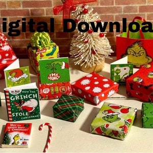 1:12 Puppenhaus Miniatur Digitaler Download - Weihnachtsgeschenk Dekor Druckbare Miniatur PDF