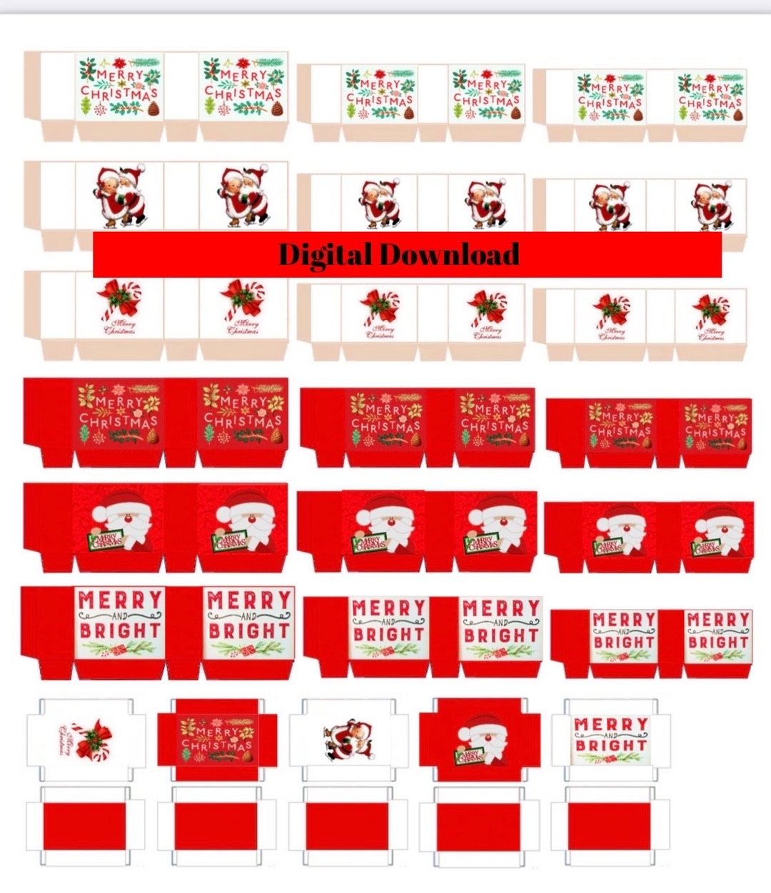 1:12 Dollhouse Miniature Digital Download Christmas Gift Decor bags and ...