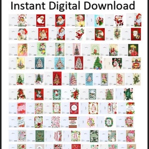 Casa de muñecas en miniatura a escala 1:12 Descarga digital - Tarjetas navideñas en miniatura para imprimir en formato PDF