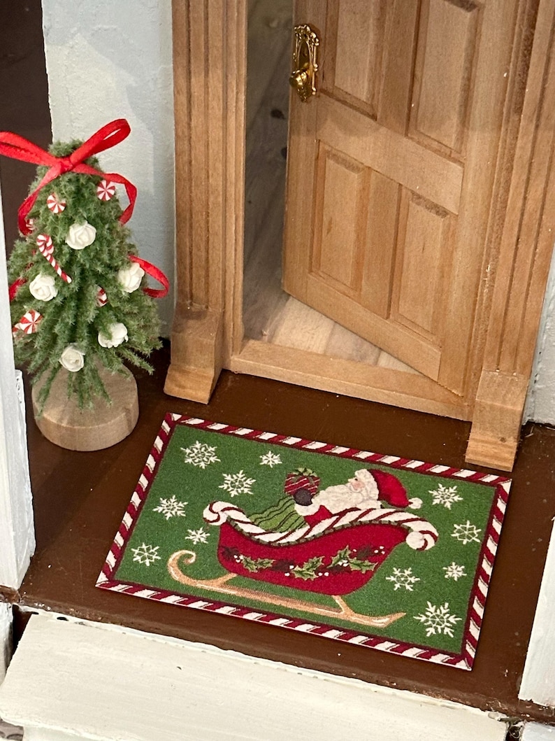 Dollhouse Miniature Rug Christmas Rug / Doormat Etsy