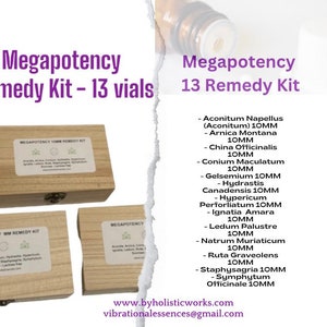 Mega Potency 13 Remedy Kit. 13 Megapotency kit. Getting Back on Track Mega potencies in MM, 10MM, CM, 50MM - lactose free