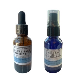 12 Cell Salts Combination. Lactose free 12 in 1 Tissue Salts. Liquid Cell Salts. Colloidal Silver-Alcohol free option. Schuessler Salts