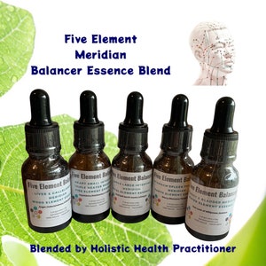 FIVE ELEMENT Elixir. Meridians Resonance Essence. Cell salts Bach Flowers synergistic formula. TCM holistic Five Element Harmonizer