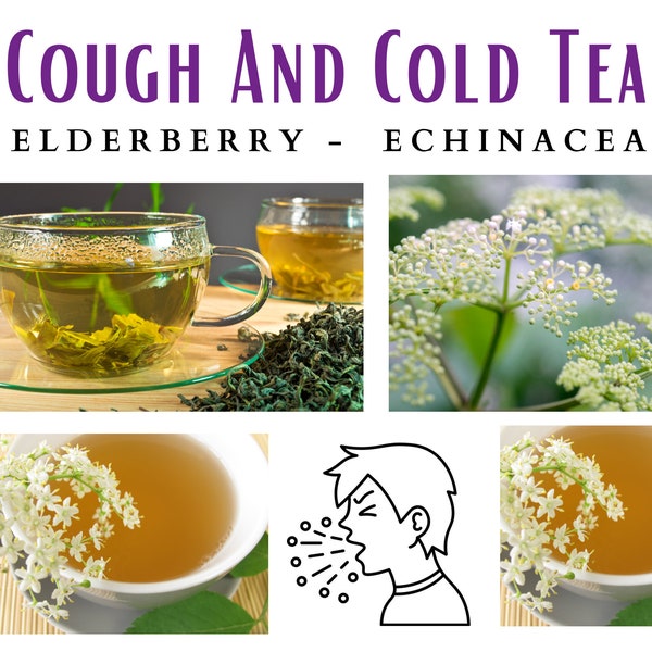 Cold & Cough Organic Tea Blend. Organic Elderberry Echinacea Loose leaf Tea, Immune Tea, Anti-viral Support, Sore Throat. Winter support tea