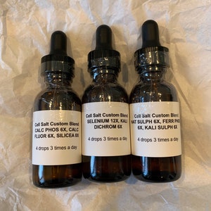 Celzouten: aangepaste combinatie. Vloeibare tissuezouten lactosevrije suikervrije alcoholvrije optie. 33 complete systeemweefselzouten om uit te kiezen