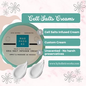 Mag Phos Cell Salt Cream. Mag phos tissue salt massage cream. Soothing Relaxing and Calming Massage Cream. Non scented, Tissue Salts