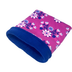 Snuggle Sack Small Animal Accessory (Large 12 x 15&quot;), Floral Fuchsia & Brilliant Blue, rats, chinchillas, ferrets, sugar glider, guinea pig