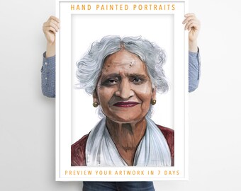 Regalo conmemorativo personalizado para mamá, pintado a mano, retrato, memoria amorosa, en memoria de mamá, regalos conmemorativos, retrato conmemorativo de madre.