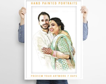Mothers Day Portrait Gift, Hand Painted, Custom Portrait, Unique Mothers Day, Mum Birthday Gift, Mum Gift, Mothers Day Present, Gift For Mom
