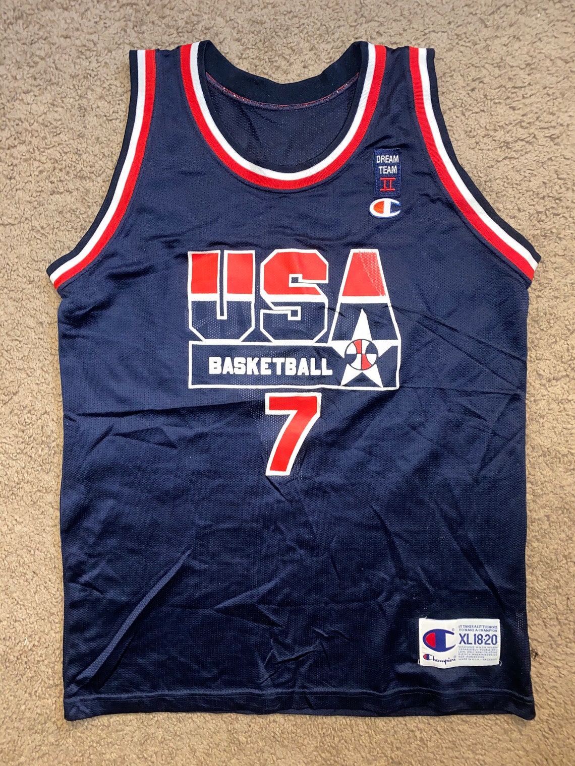 Vintage Champion Shawn Kemp Team USA Basketball Jersey Youth Etsy