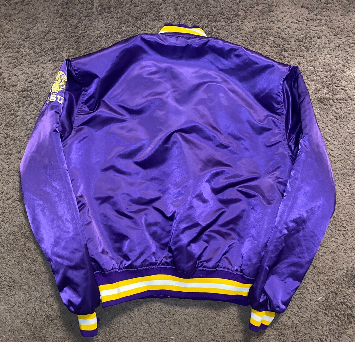Vintage Starter LSU Tigers Satin Bomber Jacket Mens Size XL Etsy