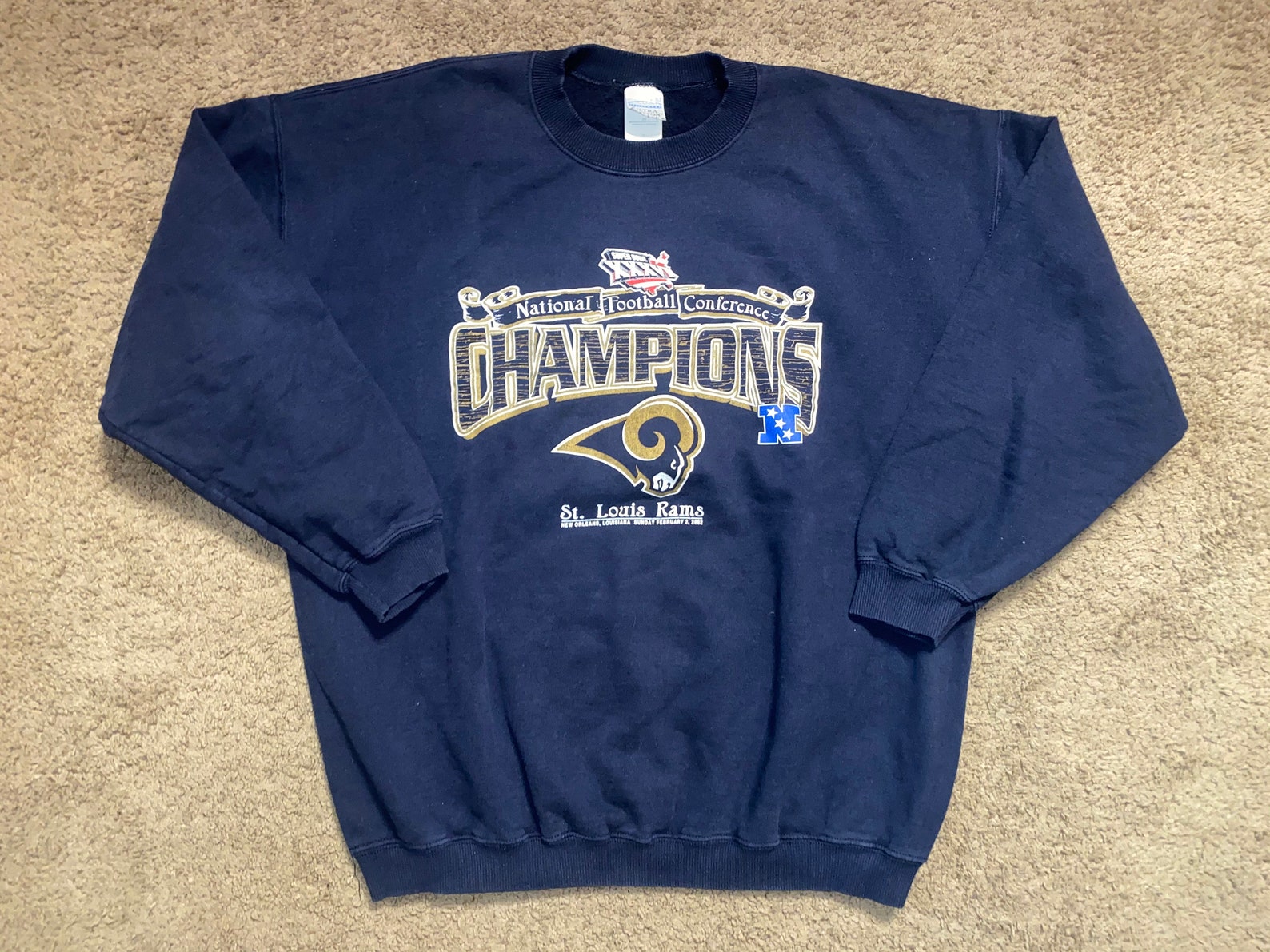 Vintage St Louis Rams Super Bowl 36 Champions Crewneck | Etsy