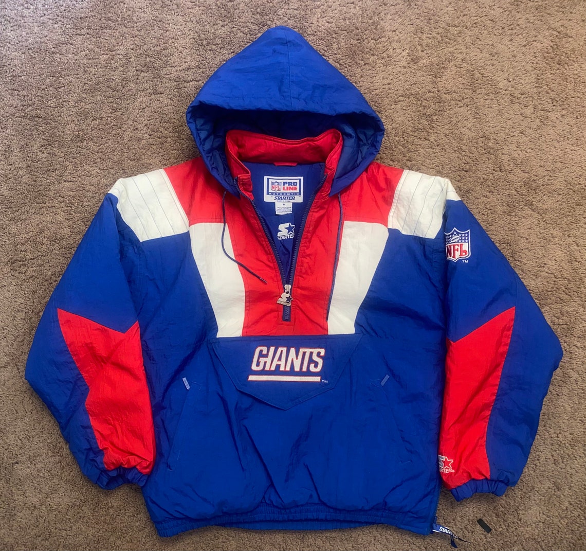 Vintage New York Giants Starter Jacket With Kangaroo Pouch Etsy