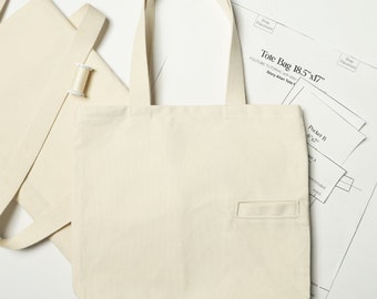 Tote Bag PDF Pattern with Video Tutorial - Tote Bag Sewing Pattern and Video