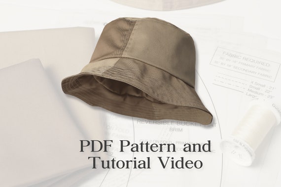 Reversible Bucket Hat PDF Pattern With Video Tutorial Bucket Hat Sewing Pattern and Video Etsy Australia