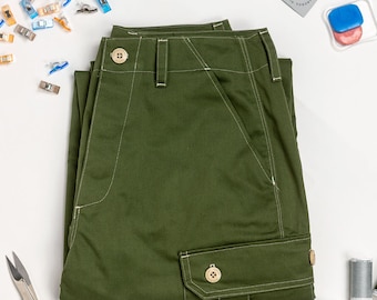 Cargo Pants PDF Pattern with Video Tutorial - Cargo Pants Sewing Pattern and Video