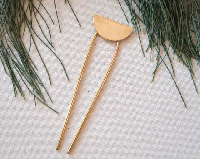 Brass Hair Pin Fork Bun Holder Etsy