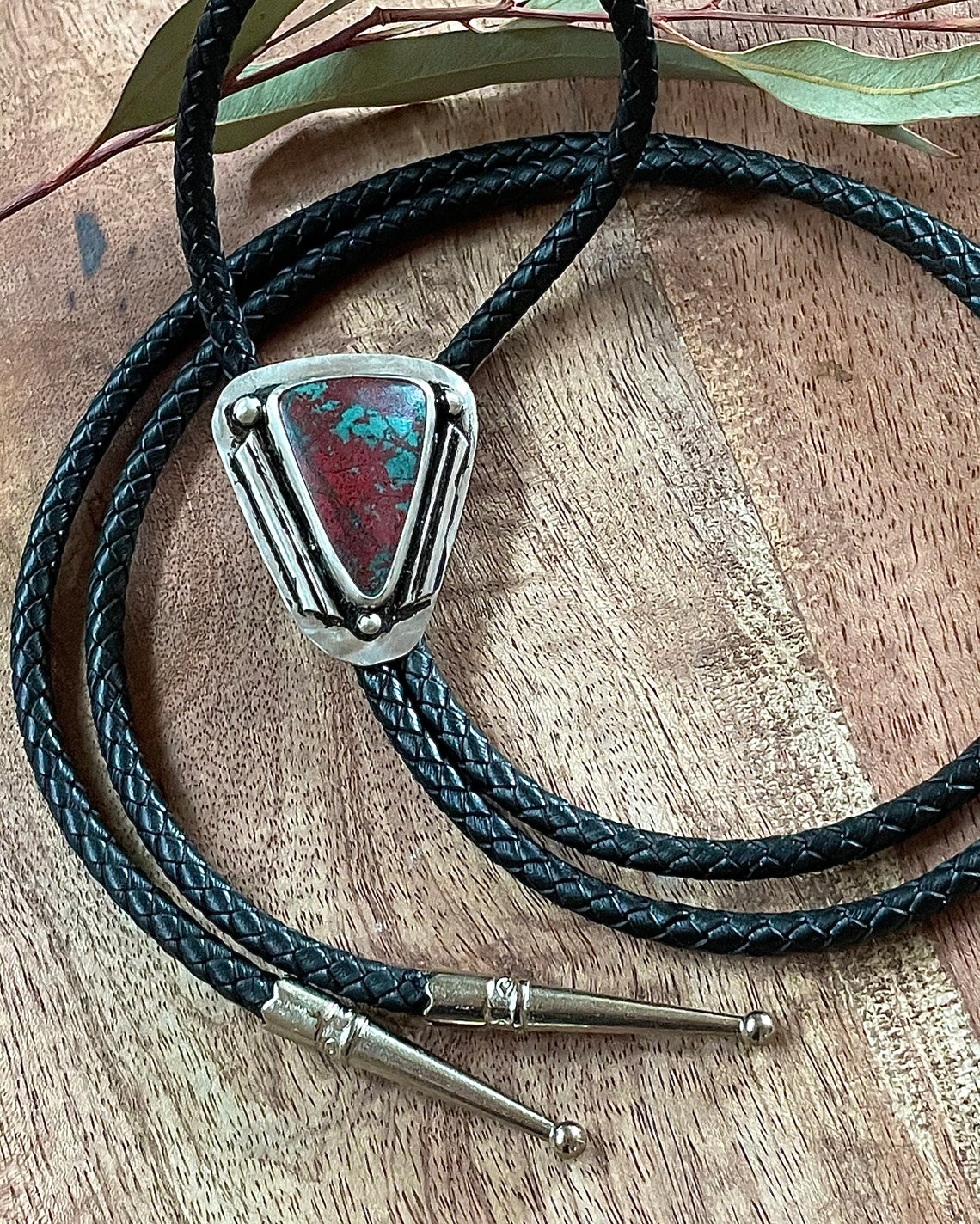 Modern Handmade Bolo Tie Stone Silver Mens or Womens Black Etsy