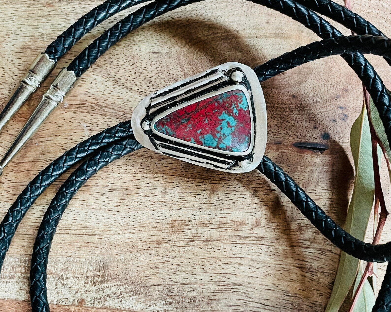 Modern Handmade Bolo Tie Stone Silver Mens or Womens Black Etsy