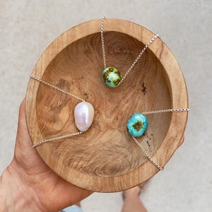 Statement Bead Turquoise and Pearl Silver Necklace