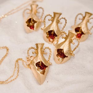 Raw Brass Amphora Pendant Necklace