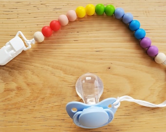 Long Bright Colours Rainbow Adult Pacifier Chain