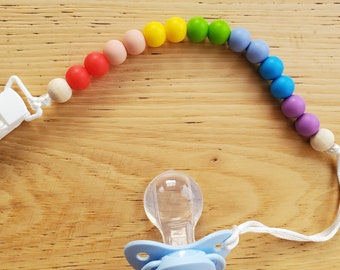 Long Bright Colours Rainbow Adult Pacifier Chain