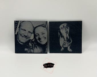Custom Photo Slate Coasters | Photo Coasters | Memorabilia | keepsake | Personalized Coasters | Personalized Photo Coaster | Wedding Gift