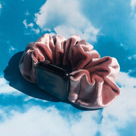 Pink Velvet Apple Watch Scrunchie Band 