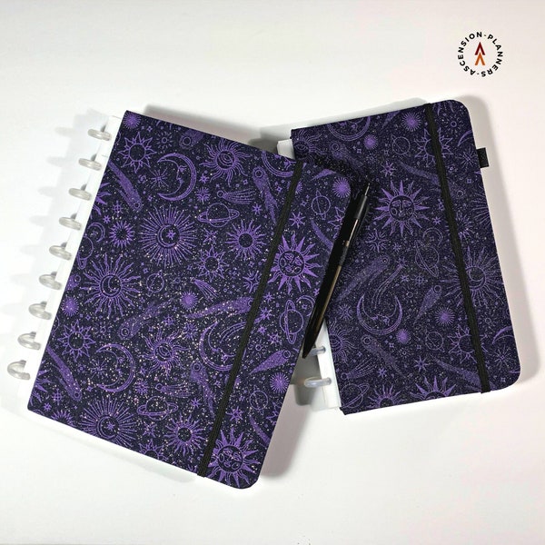 Celestial Planner Cover for Discbound Planners in Three Sizes | Witchy Snap-In Cover, Elastic + Envelope